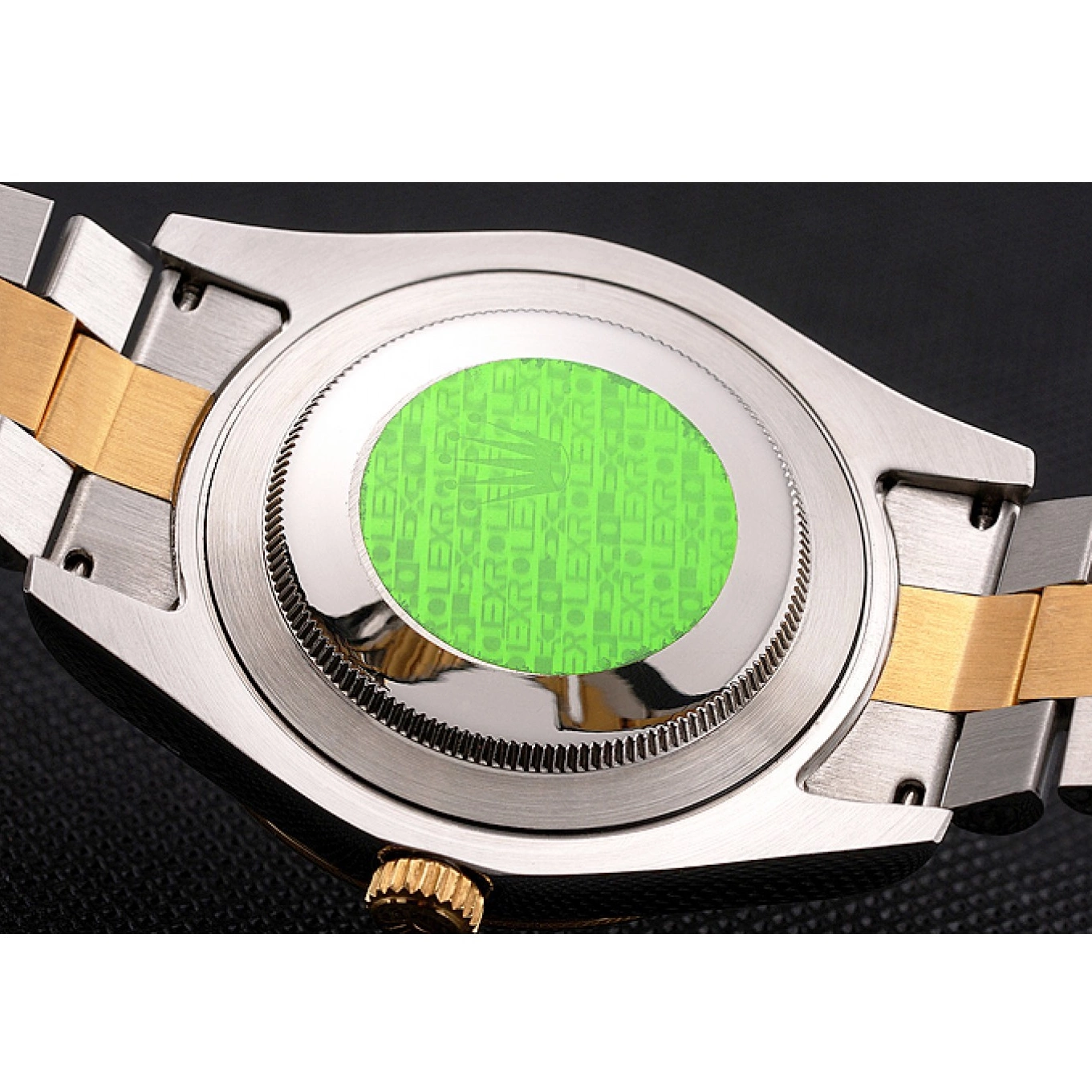 Good copy rolex watches Swiss Bracelet Marks Diamond Stainless Hour White Two Dial Tone Case Rolex Bezel Datejust Steel Gold 0729